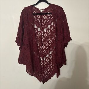 Miami Burgundy Lace Kimono Top